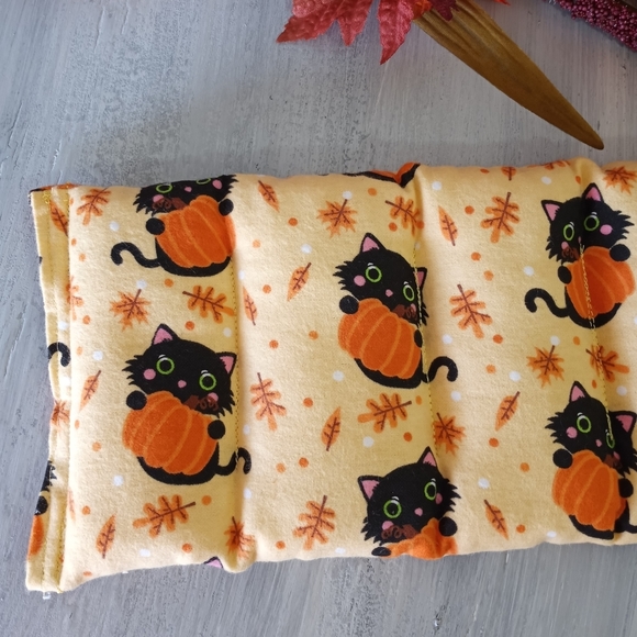 Microwavable Heating Pad Black Cat and Pumpkins Heat Pack - Picture 3 of 7
